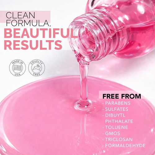 Perfect Formula Pink Gel Coat – Rosey Glow Nail Strengthener & Keratin Treatment, 0.6 oz - Protein-Rich, Glossy Pink Gel Nail Polish for Damaged Nails | Supports Growth & Repair