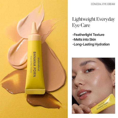 **Shaishaishai Banana PDRN Conceal - Hydrating Under Eye Cream for Dark Circles, 0.52 oz (Caramel)**
