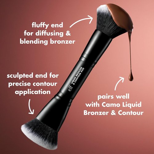 e.l.f. Liquid Bronzer & Contour Duo - Silky Pigmented Formula with Dual-Ended Brush | Vegan & Cruelty-Free