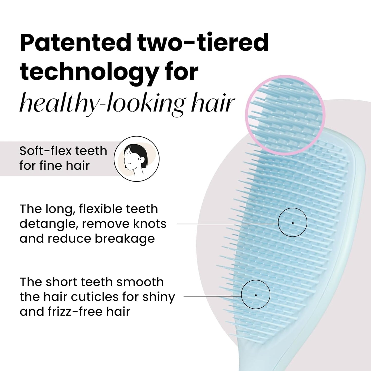 Tangle Teezer Detangler Hairbrush Duo - Reduces Breakage & Eliminates Knots | Large & Travel Size, Blue & Mint