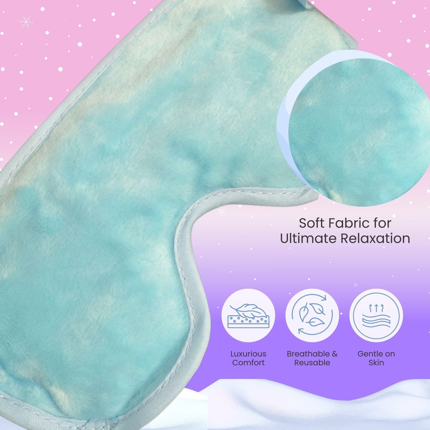 Cooling Gel Bead Eye Mask - Reusable Eye Mask with Cooling Gel for Puffiness, Migraines, Headaches & Post-Surgery Relief - Cold Eye Mask for Puffy Eyes & Relaxation (Light Blue)