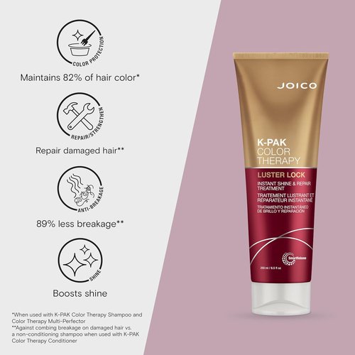 Joico K-PAK Color Therapy Luster Lock Treatment - Instant Shine & Repair for Color-Treated Hair | Boosts Vibrancy & Repairs Breakage with Keratin & Argan Oil