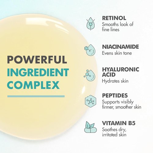 Ebanel Retinol Serum - Anti-Aging Face Serum with Vitamin C, Peptides & Hyaluronic Acid | Reduces Fine Lines & Dark Spots