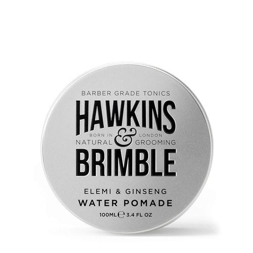 Hawkins & Brimble Strong Hold Hair Pomade - 100ml Water-Based Formula for All-Day Firm Hold & Natural Shine | Elemi & Ginseng Scent, Vegan Grooming Cream