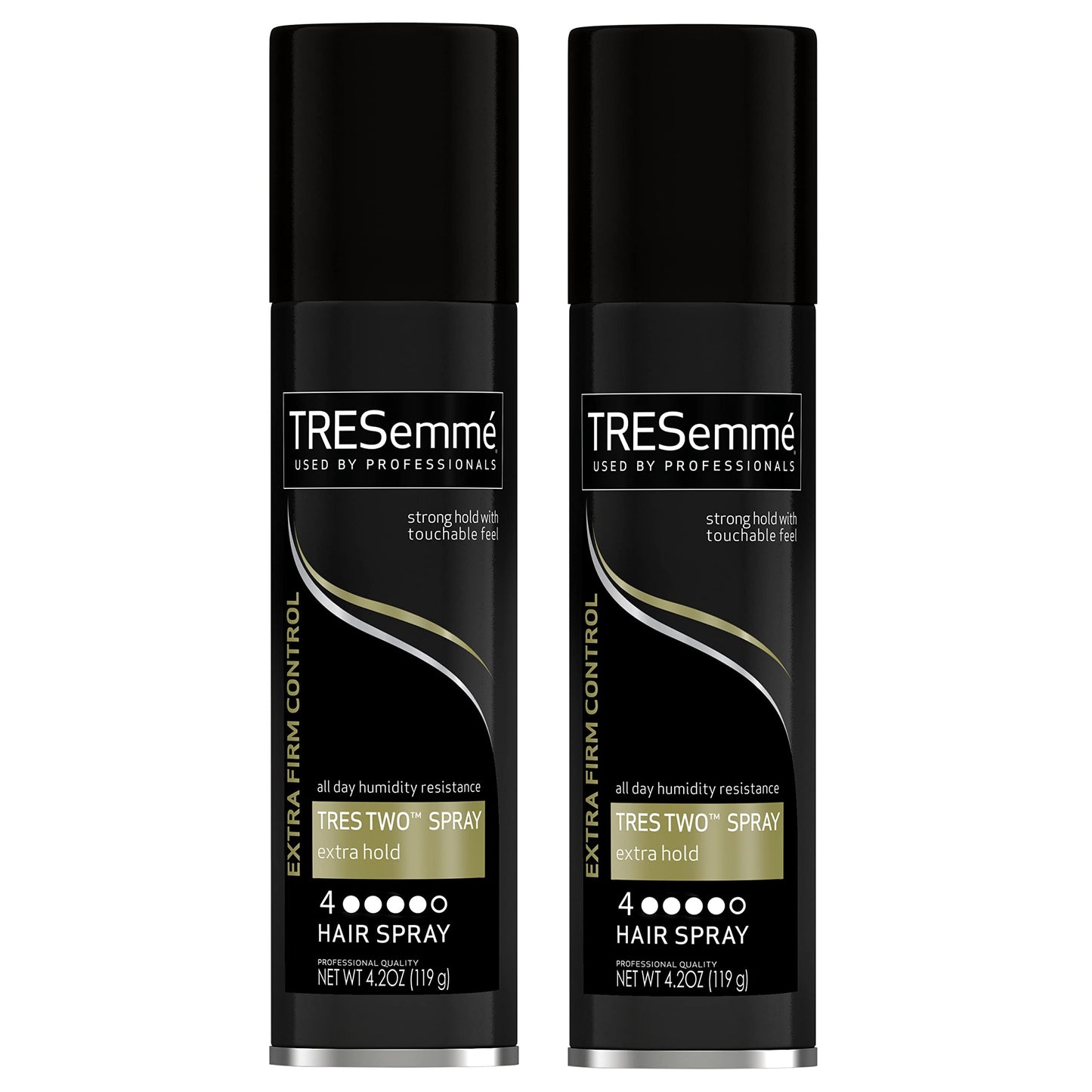 TRESemmé Extra Hold Hairspray, 2-4.2 oz (Pack of 2), Strong Humidity Resistant, Frizz Control, All Day Smoothness, Salon Quality