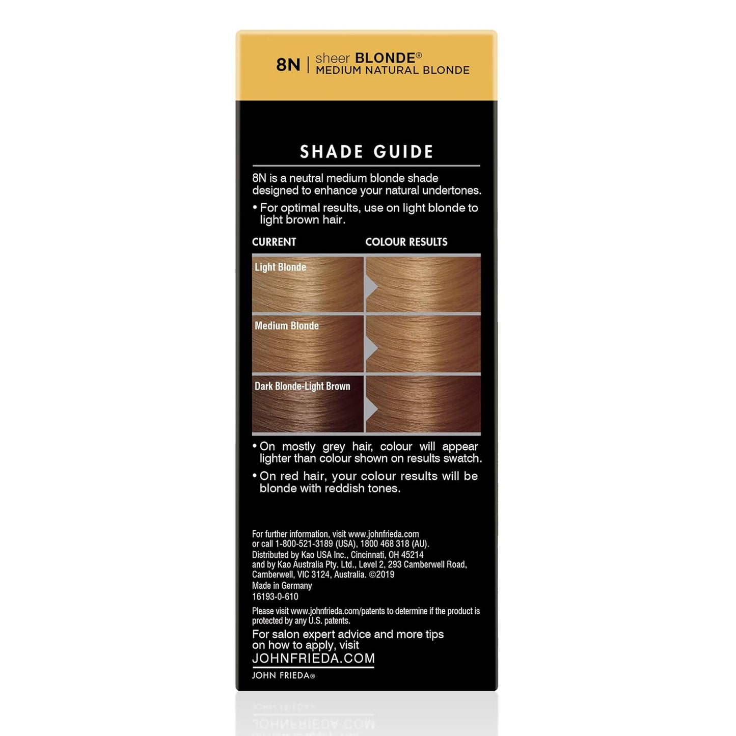 John Frieda Precision Foam Colour - Medium Natural Blonde 8N Hair Color Kit | Full-Coverage, Anti-Fade Formula