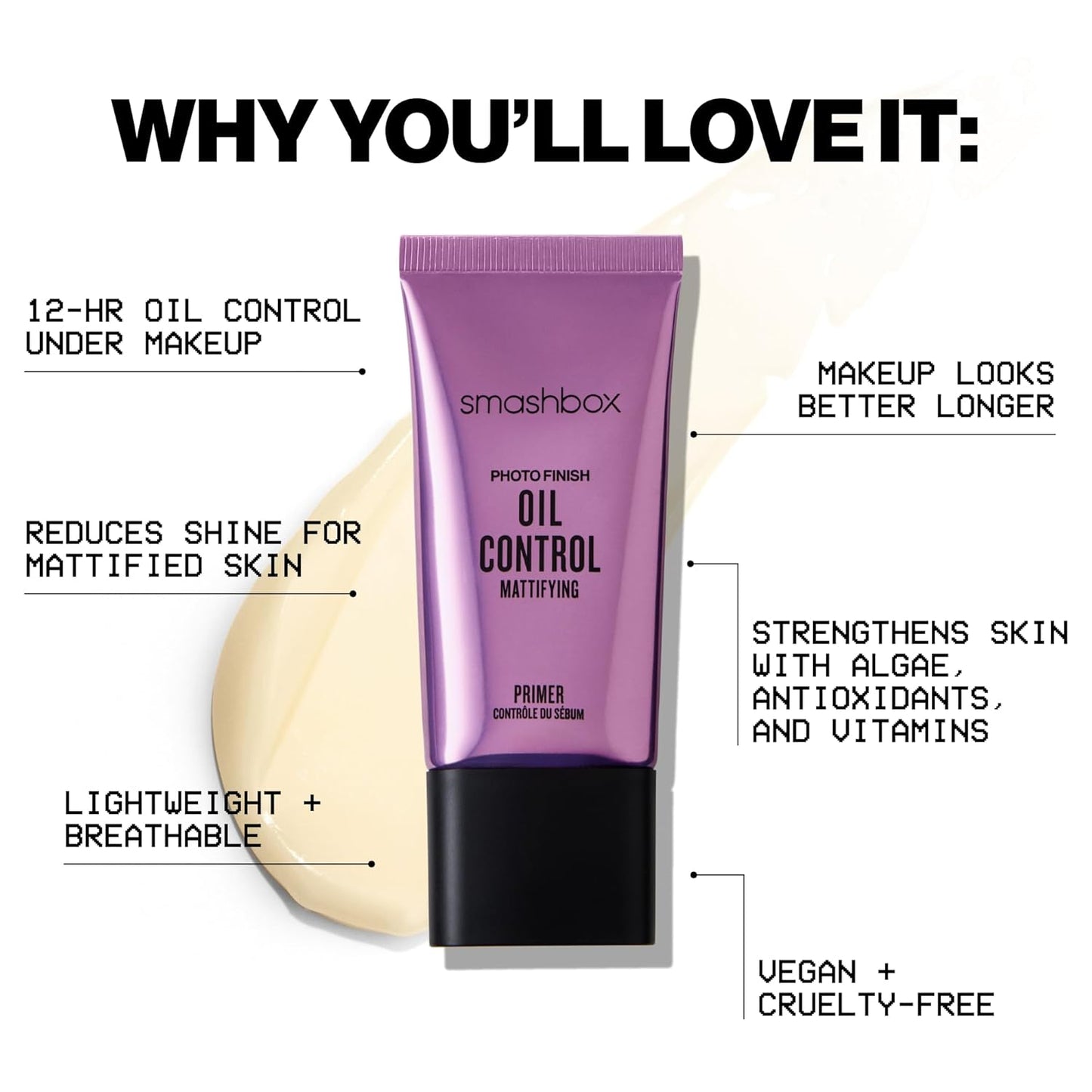 Smashbox Photo Finish Oil Control Primer - Mattifying Makeup Primer with Salicylic Acid & Witch Hazel, 12-Hour Wear