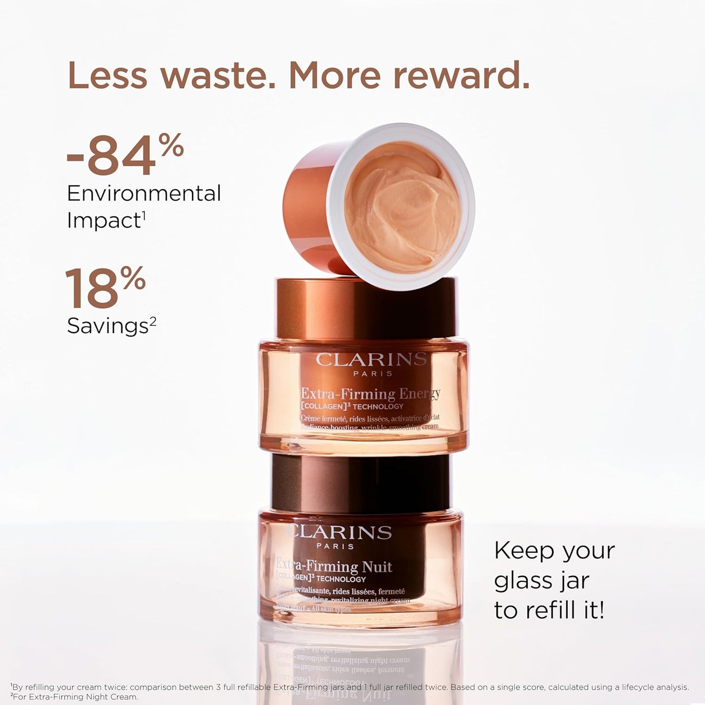 Clarins Extra-Firming Night Moisturizer - Anti-Aging Cream with Collagen & Niacinamide | Refillable | 1.7 Ounces