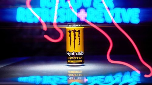 Monster Rehab Tea - Lemonade Energy Drink, 15.5 Ounce Cans | Refreshing Energy Iced Tea, Pack of 15