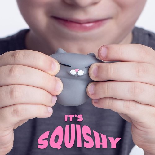 Nutty Toys Squishy Cat Set - 2" Soft Silicone Kawaii Kitties | Unique Stress Relief Toy for Kids & Adults