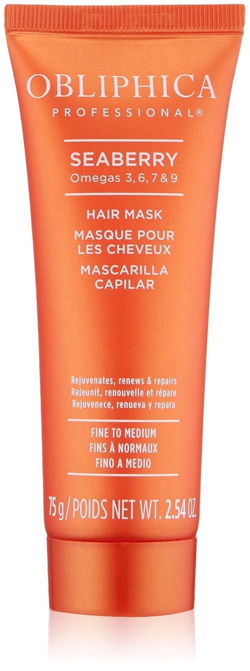 Obliphica Seaberry Hair Mask - Deep Conditioning Treatment for Dry, Frizzy Hair - 2.64 Ounce