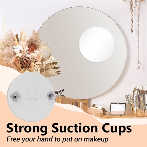 Magnifying Mirror 10X&30X Set, Magnified Mirror 3.5" with Two Suction Cups and Tweezers, Travel Magnifying Mirror Set Comes with Portable Storage Bag, Compact Small Magnifying Mirror for Travel(White)