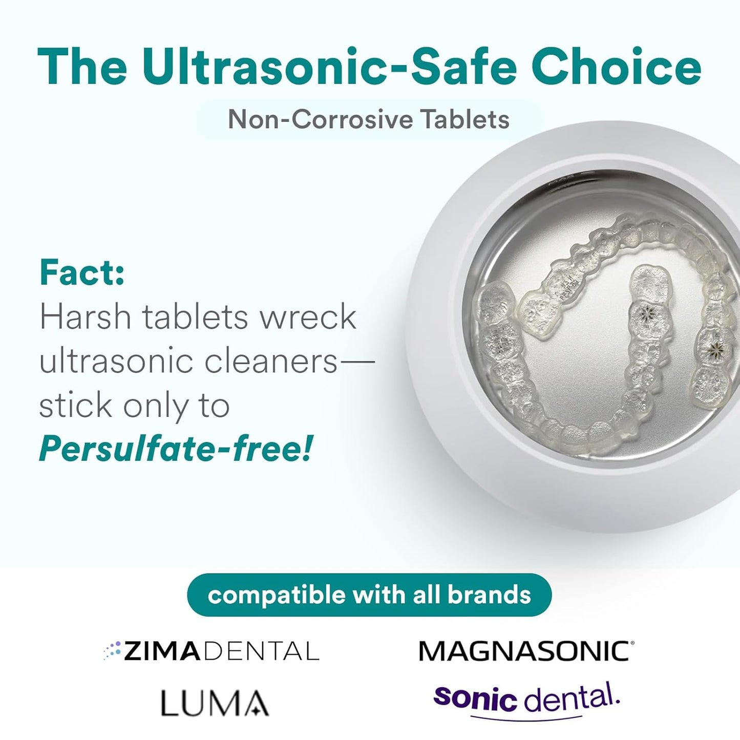 Weiss Naturals Retainer Cleaner Tablets, Invisalign Cleaner, Remove Stains, Odors & Plaque, PERSULFATE FREE Night Guard & Denture Cleaner 1-Month Supply, 30 Mint Scented Tablets