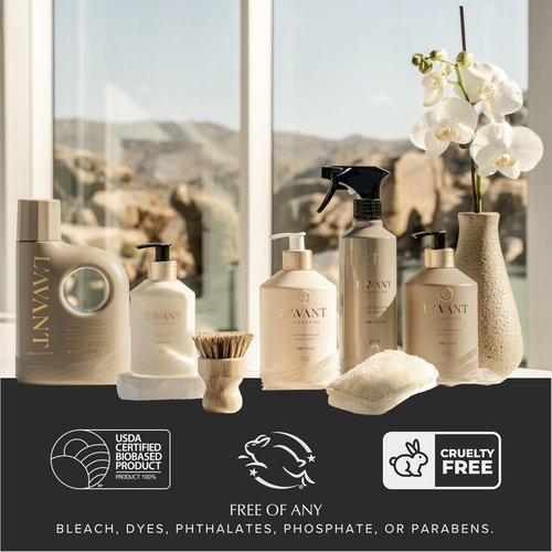 L’AVANT Collective Luxury Hand Soap - Natural Plant-Based Liquid Cleanser | Gentle Daily Wash, 16 Fl Oz Refillable Bottle | Ambre Santal