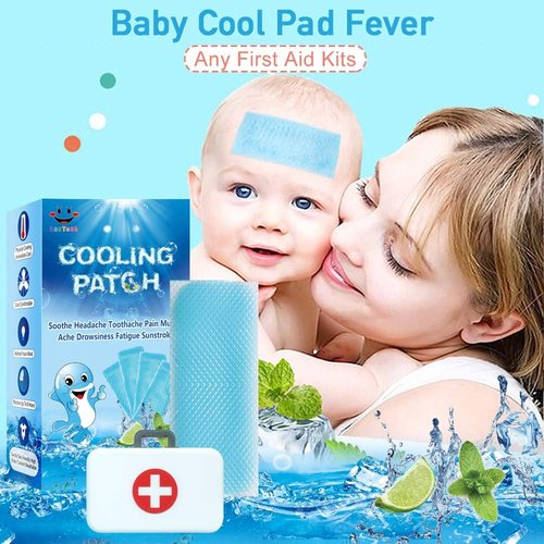 Cooling Patches - 20 Sheets for Fever Relief & Pain Soothing | Blue Cooling Gel Pack