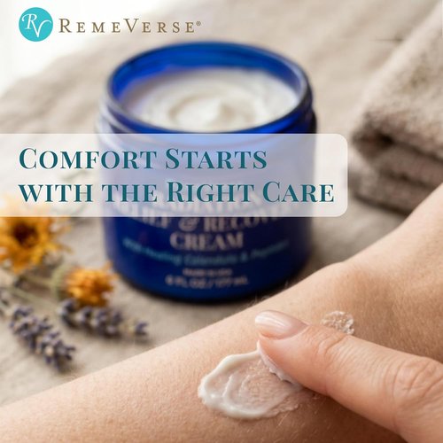 RemeVerse Radiation Cream - Unscented Hydrating Formula with Hyaluronic Acid & Peptides | 6 fl oz