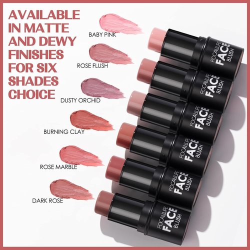 FOCALLURE Cream Blush Stick - Buildable Matte & Dewy Finish for Cheeks | Lightweight Multi Stick in Dusty Orchid