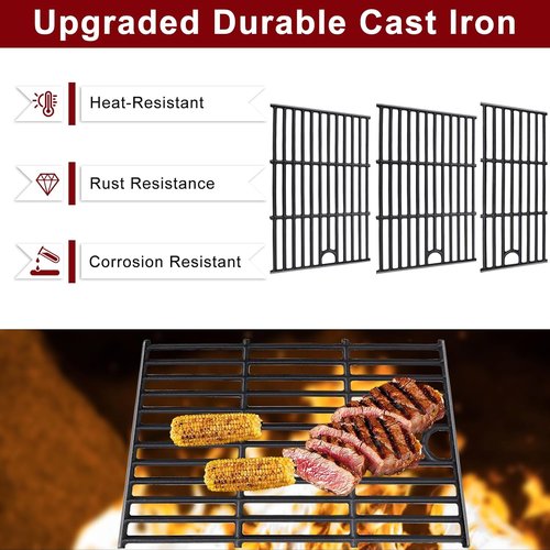 Hiorucet Grill Replacement Parts - Cooking Grate & Heat Plate for Charbroil 5 & 2 Burner Models