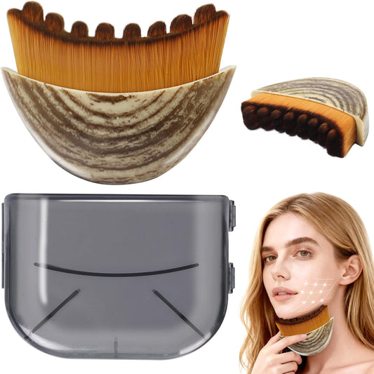 Skiennix Lymphatic Contour Face Brush - Sculpting & Anti-Puffiness Tool | Ultra Soft Dry Brush for Jawline Massage | Ergonomic Design (1pc)
