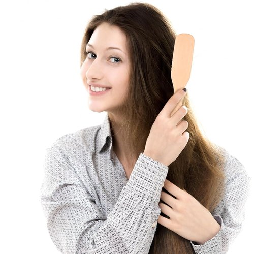 JJUNW Hair Brush - Natural Wood Handle Detangling Brush with Steel Bristles | Travel-Friendly Design for All Hair Types