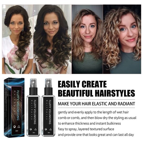 Glee Ice Volumizing Thickener Spray - Extra Volume Styling Gel & Hairspray for Fine Hair (2PCS)
