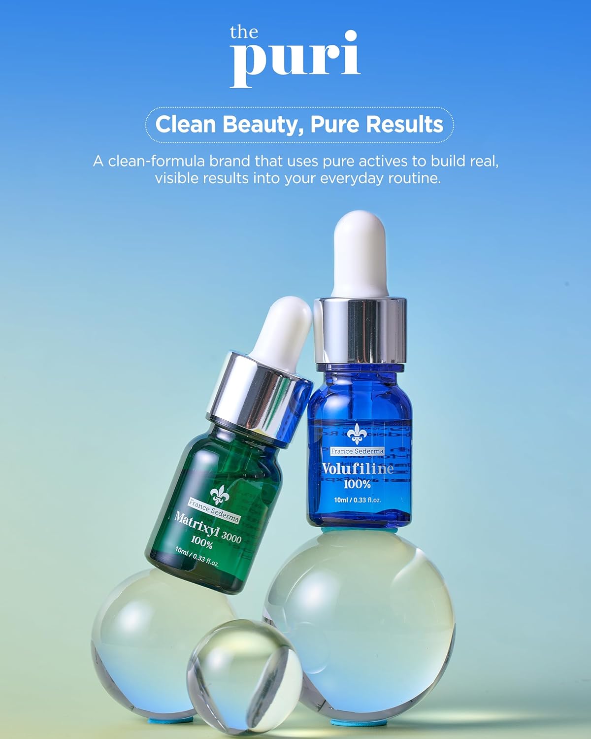 Sederma France Volufiline™ Booster Serum - Plump-Looking Care for Face, Neck & Body | 3-Pack (30ml Total)