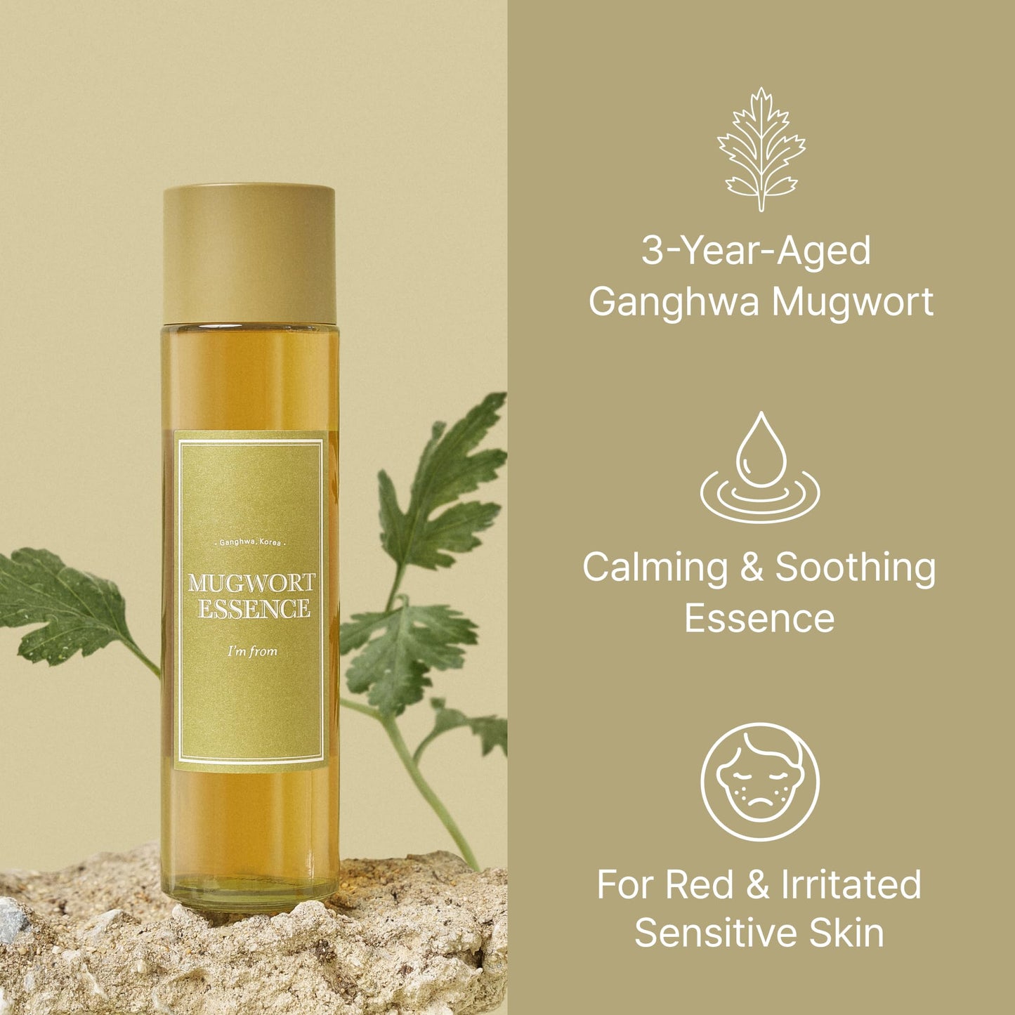 I'm From Mugwort Essence | Vegan Extract - Soothe Sensitive and Irritated Skin, Redness Relief, Refreshing, Korean Hydrating Toner | 5.4 Fl Oz, All Skin Types, PETA Approved