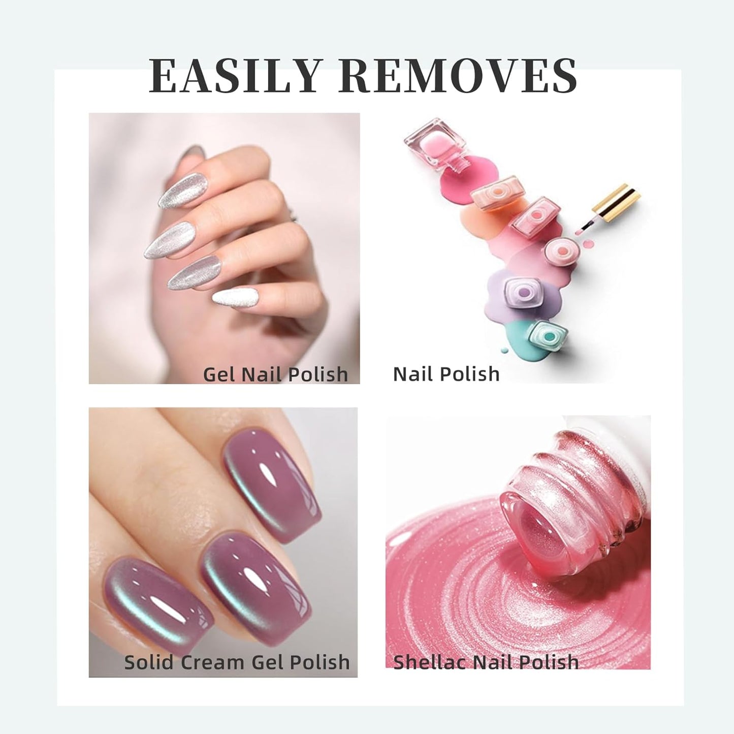Skiennix Gel Nail Polish Remover - Low-Odor, Quick & Gentle Acetone-Free Solution | 15ml