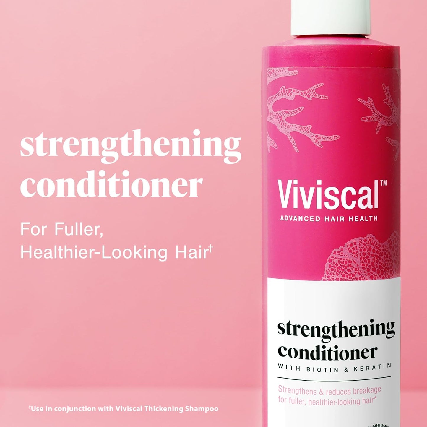 Viviscal Hair Strengthening Conditioner - Strengthens Hair & Reduces Breakage - With Biotin & Keratin - 250ml (8.45 Fl Oz)
