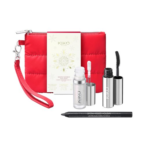KIKO Milano Snow-Kissed Holiday Mini Makeup Gift Set - Volumizing Mascara, Eye Pencil & Liquid Highlighter