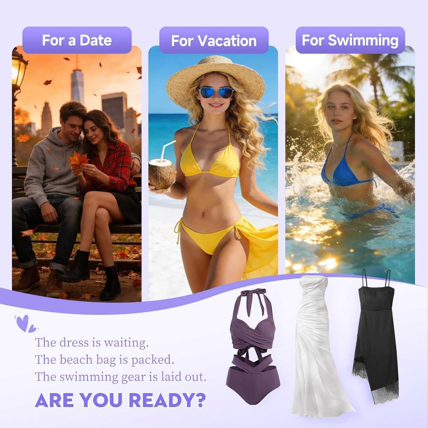 Skiennix Bikini Trimmer - 3-in-1 Electric Razor for Smooth Shaving | Cordless, USB-C Charging, Purple