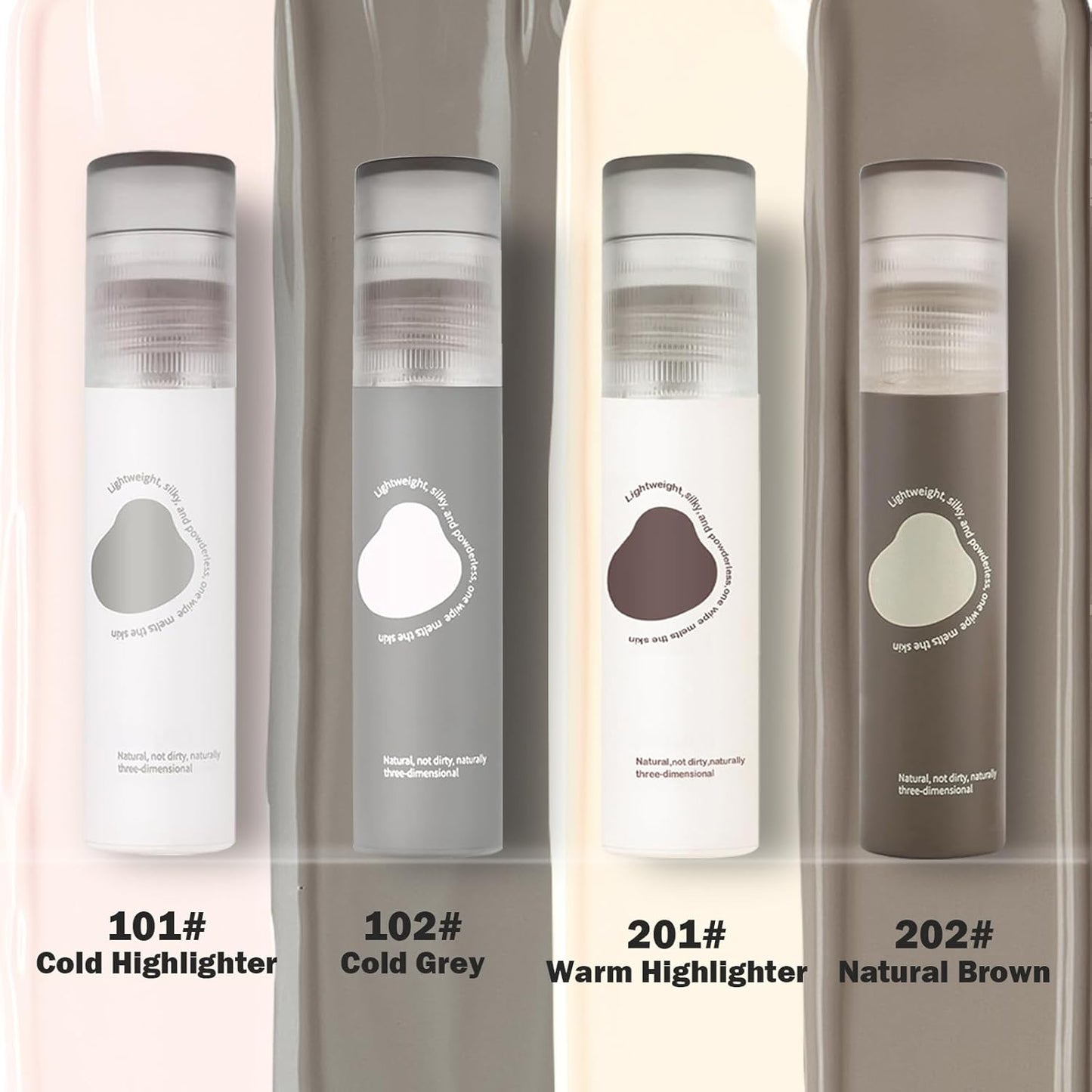 Skiennix Liquid Contour Stick - Cold Matte Grey Cream Bronzer for Blendable, Long-Lasting Makeup | Travel Size 102