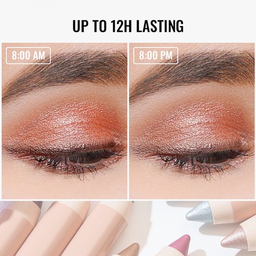 Oulac Twist-Up Shimmer Eyeshadow Stick - Waterproof, Creamy & Blendable Vegan Eye Makeup, 1.25g | 01 Vanilla