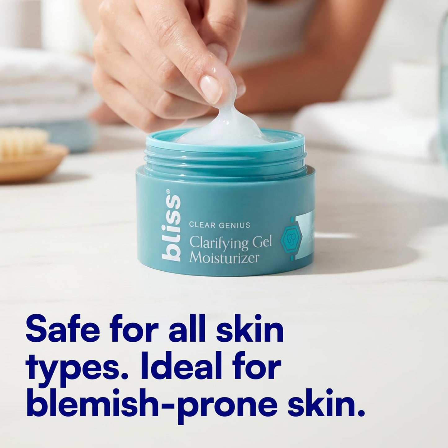 Bliss Clear Genius Clarifying Gel Moisturizer - Salicylic Acid & Niacinamide for Blemish-Prone Skin | 1.7 fl oz
