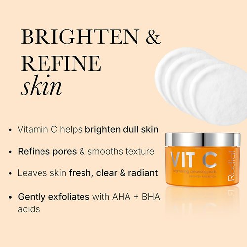 Rodial Vit C Brightening Cleansing Pads - Toning & Purifying Resurfacing Pads for Day & Night