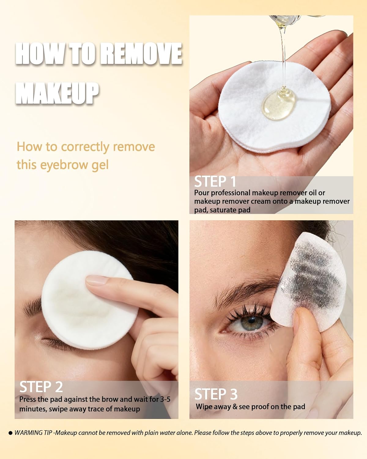 Skiennix Waterproof Tinted Brow Gel - Long-Lasting Smudgeproof Eyebrow Makeup | Blonde with Brow Razor Brush