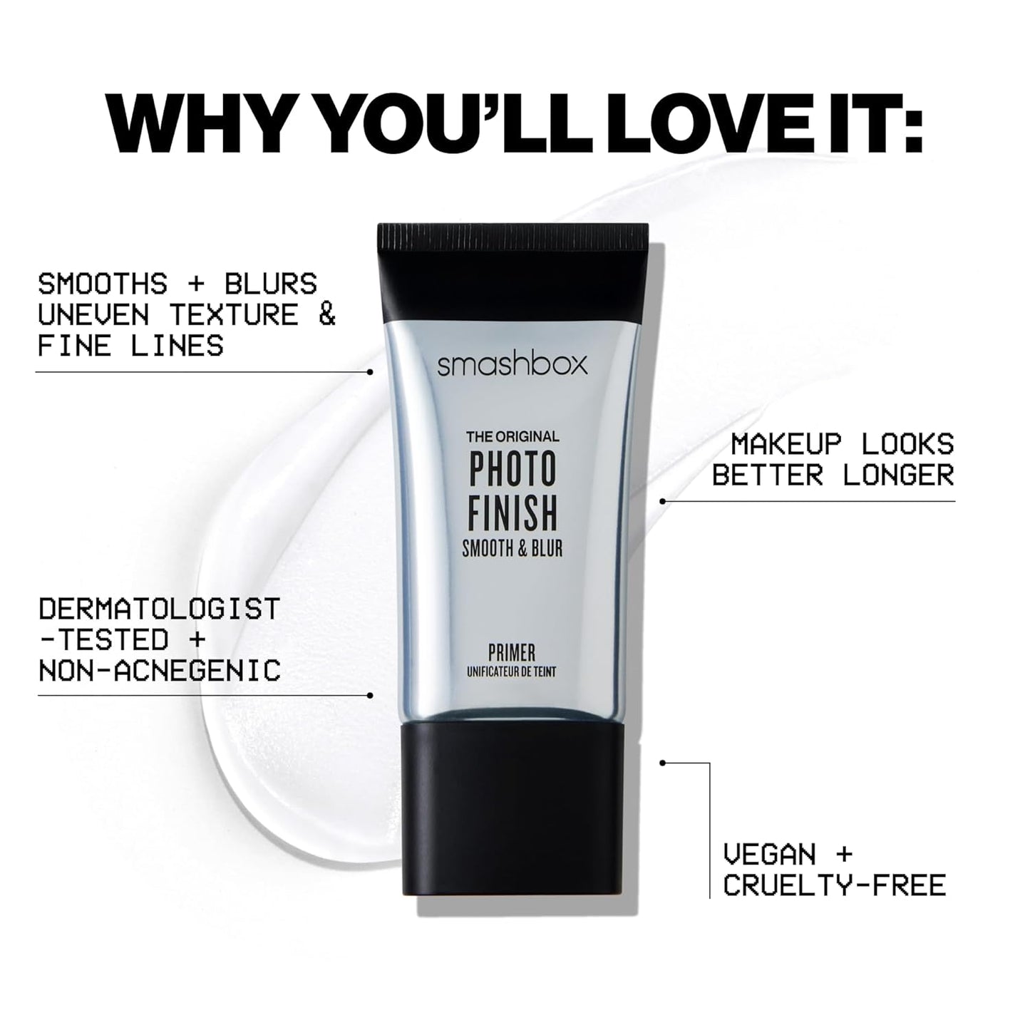 Smashbox The Original Photo Finish Smooth & Blur Makeup Primer | Instantly Smooths and Blurs Fine Lines and Pores | Vitamins A + E