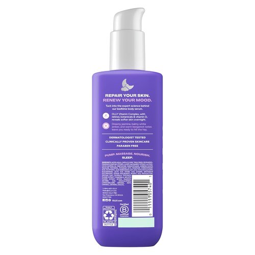 OLLY Renew Body Lotion-Serum | Vitamin D, Retinol & Botanicals for Deep Hydration - 8oz Jasmine Bergamot Scent