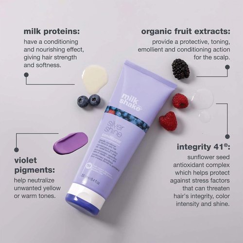 milk_shake Silver Shine Purple Shampoo 10.1 Fl Oz | Conditioner 8.4 Fl Oz - Brighten Blonde Hair & Eliminate Brassiness