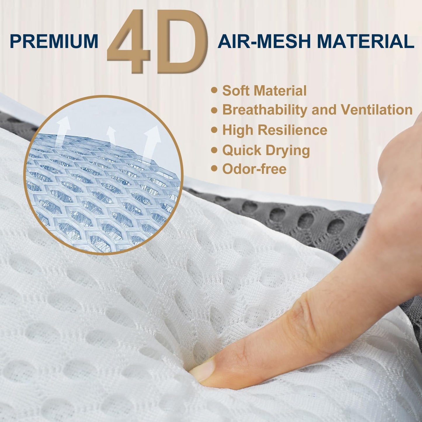 ZYIDBNG Ergonomic Bear Shape Bath Pillow for Head and Neck, SPA Gift for Women, Machine Washable Bathtub Pillow 4D Air-Mesh with 8 Suction Cups Gray