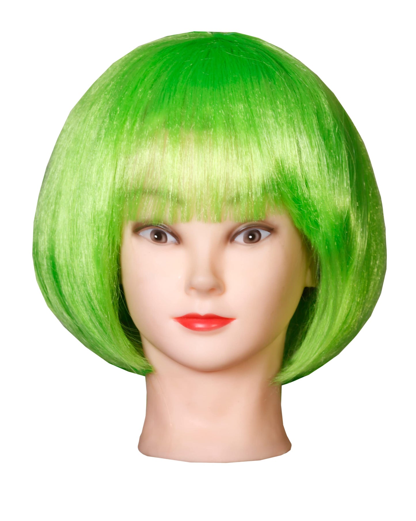 Matissa Short Straight 10" Bob Wig with Bangs Synthetic Fancy Dress Costume Halloween Party (Green)