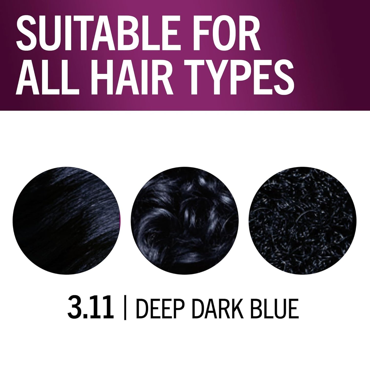 Schwarzkopf Keratin Hair Dye Cream - Deep Dark Blue 3.11 | Professional 100% Gray Coverage