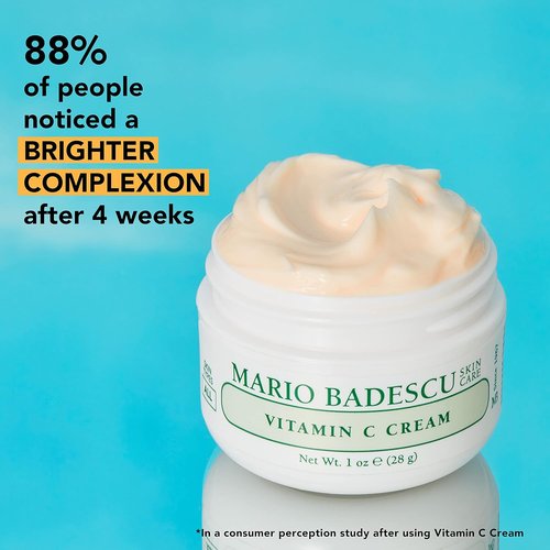 Mario Badescu Vitamin C Cream | Lightweight Face Moisturizer Enriched With Niacinamide for All Skin Types | Visibly Reduces Signs of Aging | 1 Fl Oz