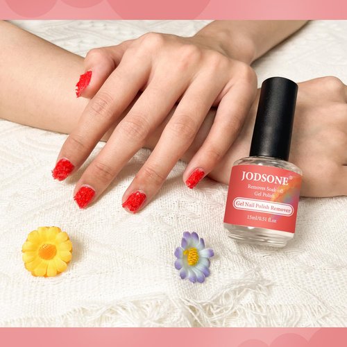 JODSONE 15ML Gel Nail Polish Remover, Soak Off Gel Remover No Soaking No Wrapping, Quick Easy Nail Gel Cleaner for Manicure Nail Art