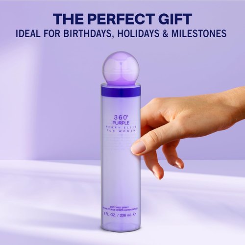 Perry Ellis 360 Purple Body Mist for Women - Refreshing 8 oz Fragrance