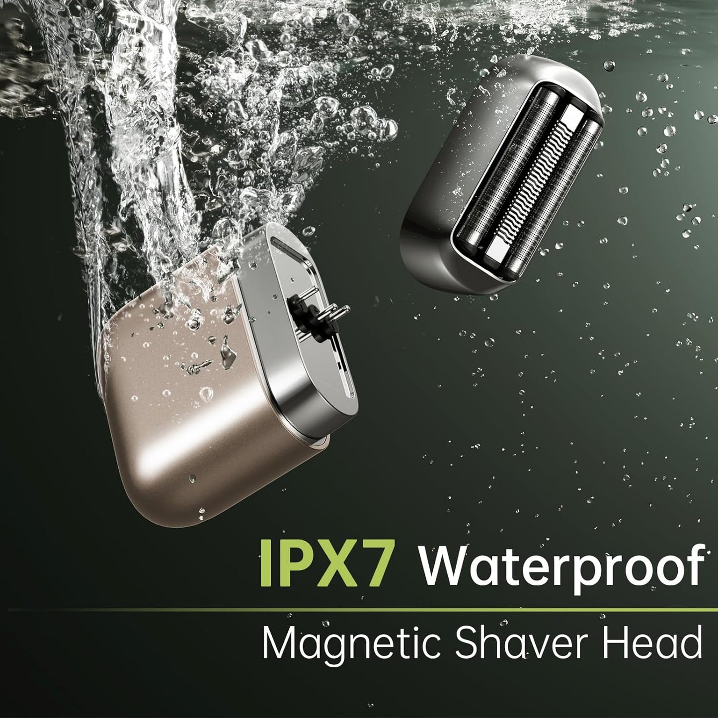 VNU Alloy Body Foil Shaver - Mini Travel Electric Razor for Men | IPX7 Waterproof, 60-Day Standby, Desert Titanium