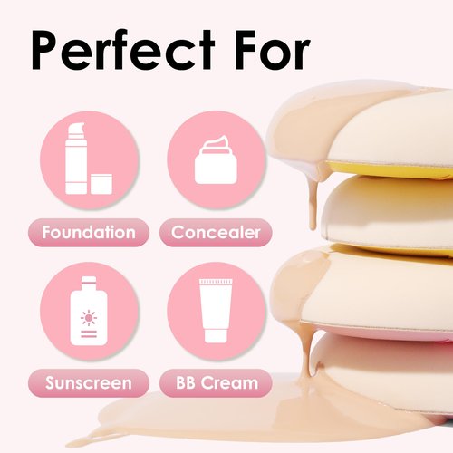 COOL-ANGLE 4Pack Pink Makeup Sponge For Foundation Concealer And Powder, Latex Free Blender Sponge For Natural And Easy Makeup Soft Long-lasting, Pack for 2X-Large and 2 Medium