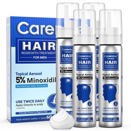 5% Topical Minoxidil Foam, Aerosol Minoxidil for Men, Infused with Biotin, Hair Growth Treatment, Supports Thicker and Fuller Hair & Beard Unscented (Minoxidil Foam, 8.44oz, 4 Months Supply)