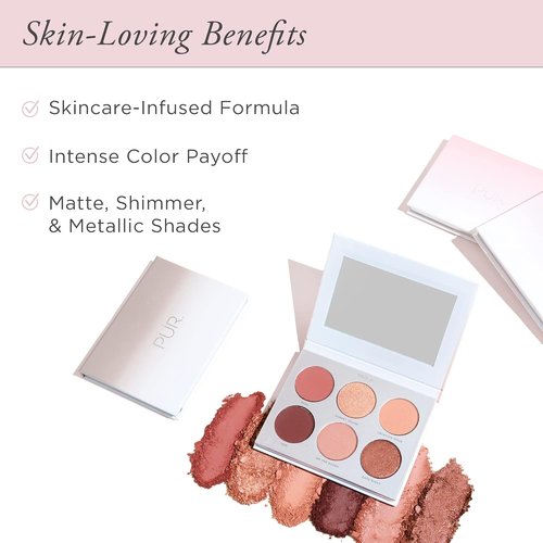 PÜR MINERALS On Point Eyeshadow Palette - Matte, Shimmer & Metallic Shades | Skincare-Infused Formula