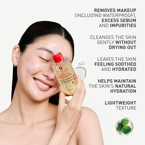 Erborian Cleansing Oil - Gentle Makeup Remover with Centella Asiatica for Hydrated Skin
